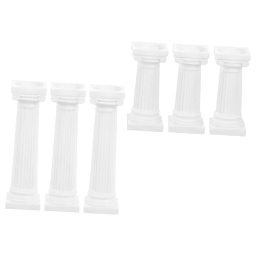 Toyvian 6stücke Dekorative Römische Säule Statue Für Zen-Garten-Werkzeug Schreibtisch Römische Säulen Dekoration Eingangsbereichsdekor Filigranes Retro Design von Toyvian