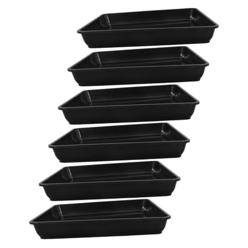 Toyvian 6 Stück Quadratische Pflanzgefäß Untersetzer aus Kunststoff Schwarzer Pflanztopf Wasserauffangschale Robuste Drainageschale für Bonsai Sukkulenten Indoor und Outdoor Gebrauch von Toyvian