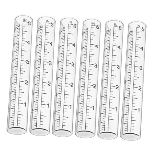 Toyvian 6 Stück Regenmesser Ersatzglasrohre Transparent Wetterfest Präzise Messung Uv-beständig für Garten Terrasse Einfache Anbringung Kompatibel von Toyvian