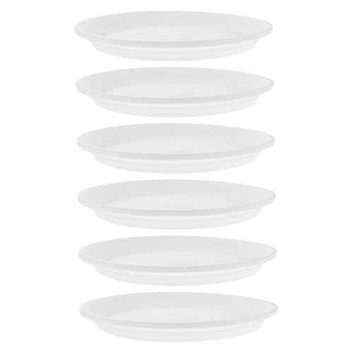 Toyvian 6 Stück Runde Pflanzuntersetzer Kunststoff Pflanzenschalen mit Kippschutz Robust für Blumentöpfe Innen Außen Wasserauffangschale Pflanzentablett für Garten und Zuhause von Toyvian