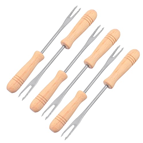 Toyvian 6 Stück Schokoladen-fondue- Spieß Maishalter Mais Bbq Fork Maisstahlgabel Werkzeug Zum Schälen Von Mais Käsefondue- Hausmannskost Hölzern von Toyvian