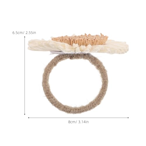 Toyvian 6 Stück Teiliges Große Beigefarbene Blumen-serviettenringe aus Gewebtem Material Praktische Tischdeko mit Gänseblümchen-Motiv rutschfeste Serviettenhalter für Herbst Hochzeit von Toyvian
