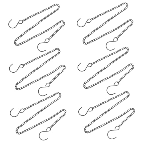 Toyvian 6 Stück Teiliges Metall Aufhängeketten mit Haken Robuste Pflanzenampel Ketten für Blumentöpfe Vogelkäfige Windspiele und Laternen Lange Eisenketten für Garten und Outdoor von Toyvian