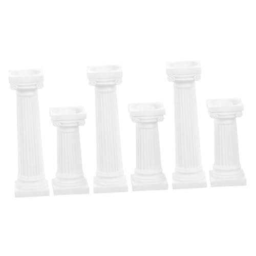 Toyvian 6 Stück Teiliges Miniatur Römersäulen Quadratisch Robuste Deko Säulen mit Glatten Kanten Vielseitige Römische Säulenfiguren für Fotografie Wohnraum und Büroschmuck Langlebige von Toyvian