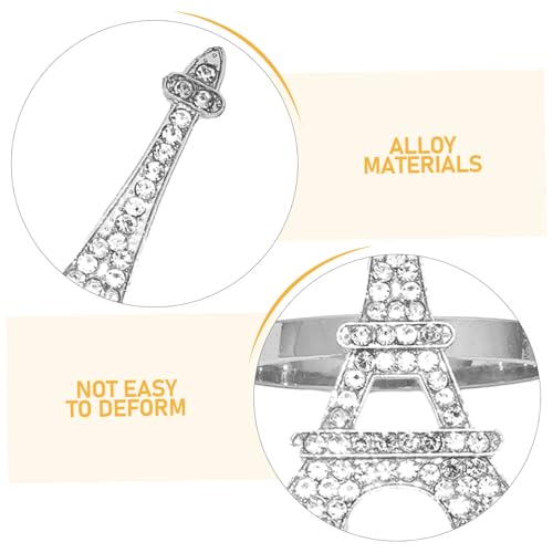 Toyvian 6 Stück Teiliges Serviettenring Langlebiger Legierung Modische Filigrane Napkin Buckles mit Eiffelturm Design und Funkelnden Strasssteinen für Geburtstags Festtagsdekoration von Toyvian