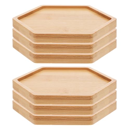 Toyvian 6 Stück Teiliges Untersetzer Sechseckig Pflanzentabletts als Blumentopf-untersetzer Tropfsicher für Zimmerpflanzen Bonsai Sukkulenten Dekorative Tabletts für Wohn Küchentisch von Toyvian