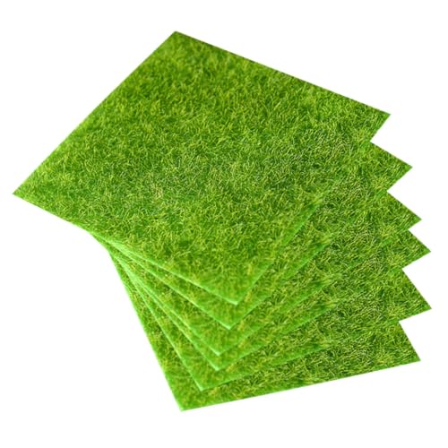 Toyvian 6 Stück Teiliges Verschleißfestes Mini Wetterfester für DIY Landschaftsbau Mikro Garten Bastelprojekte Dekorative Mini grasmatten für Haus und Party von Toyvian