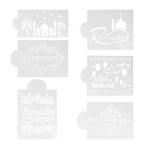 Toyvian 6 stücke Ramadan Schablone Muslim Kuchen Formen Kunststoff Kuchen stanzformen vorlage DIY Handwerk für zu Hause speichern von Toyvian
