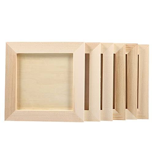 Toyvian 6Pcs DIY Holz Bilderrahmen, 4. 7X4. 7 Zoll Unfinished Bild Rahmen Holz Bilderrahmen für Kinder Erwachsene Kunst Handwerk DIY Malerei Projekte von Toyvian