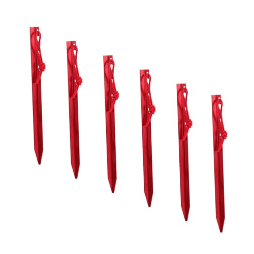 Toyvian 6Stücke Outdoor Zeltstangen Robuste Aluminiumlegierung Zeltheringe Mit Windseil Und Tragbar Für Camping Garten Und Strand Für Verschiedene Böden von Toyvian
