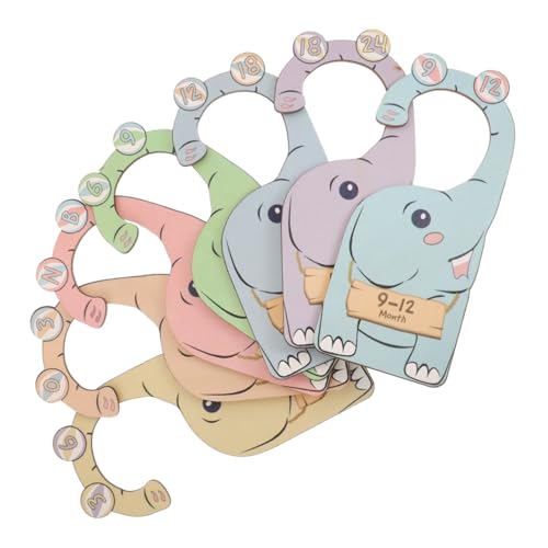 Toyvian 7 Stück Teiliges Kleiderschrank Organizer Set Holz mit Doppelseitigen Tiermotiven Kleidertrenner für Neugeborene Praktische und Dekorative Kleideraufteilung für Babyzimmer von Toyvian