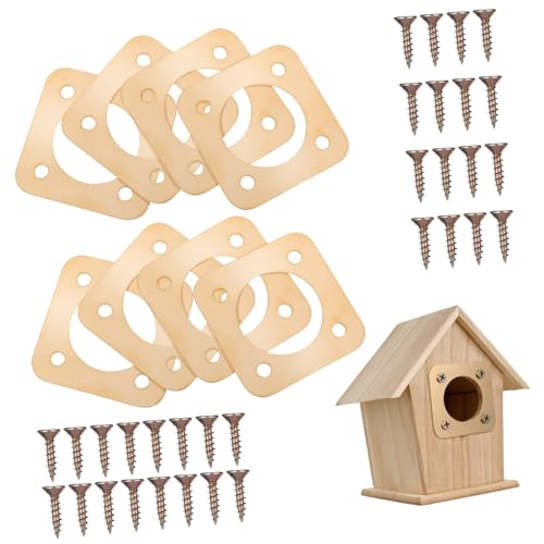 Toyvian 8 Stück Teiliges Kupfer Metall Vogelhaus Schutzblech Vogelhaus Lochschutz mit Schrauben Nesträuberschutz Langlebig Wetterfest Einfache Anbringung für Außenbereiche von Toyvian