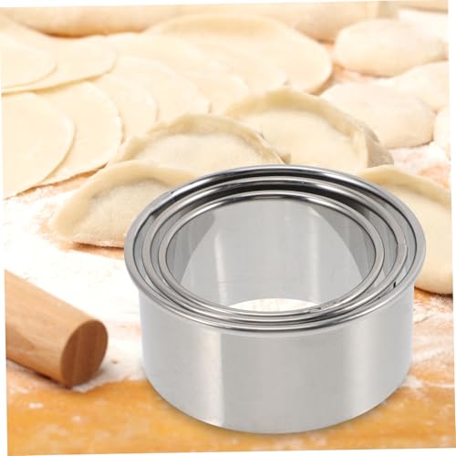 Toyvian 9 Stück Edelstahl Dumpling Skin Maker Robuster und Praktischer Haushalts Dumpling Wrapper Cutter Runde Knödel Form Geeignet für Küche und Restaurantgebrauch von Toyvian