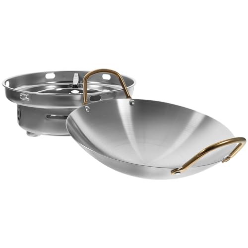 Toyvian Alkoholkocher kleiner heißer Topf tragbar Hotpot Kochen Verdickt pfannenwender Hot-Pot-Herd Hot Pot Pot Heißtopf mit Doppelgändern Kochtopf Rostfreier Stahl von Toyvian