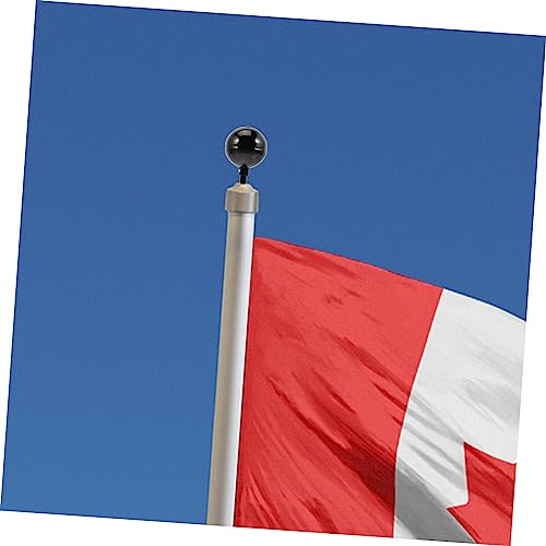 Toyvian Aluminium Fahnenmast Kugelaufsatz Wetterfest Robust Flaggenmast Zubehör Outdoor Flagpole Ornament Ersatz Topper Schwarz von Toyvian