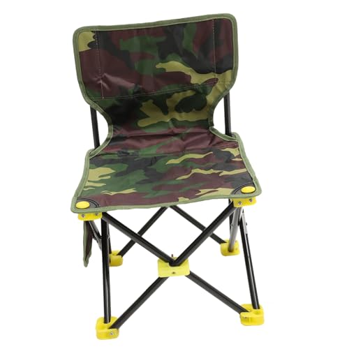 Toyvian Angelstuhl Strand Outdoor Faltbarer Tragbarer Klappstuhl Angeln Hochlicht Klein Zusammenklappbar Erwachsene Rückenlehne Campingstuhl Hocker Sit Camp Stuhl Kompakt Camouflage von Toyvian