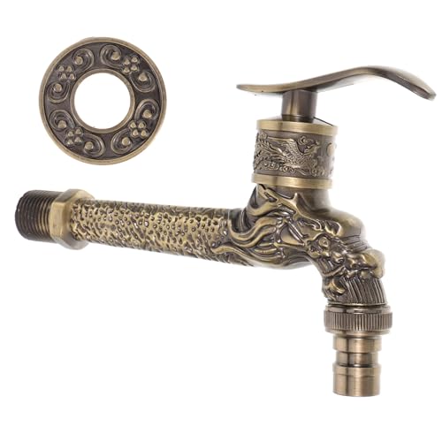 Toyvian Antiker mit Drachenmotiv Outdoor Garten Wasserhahn mit Langem Griff Wandmontage Robust und Einfach zu Bedienen für Garten Toyvian Antiker mit Drachenmotiv Outdoor Garten Wasserhahn mit Langem Griff Wandmontage Robust und Einfach zu Bedienen für Garten von Toyvian