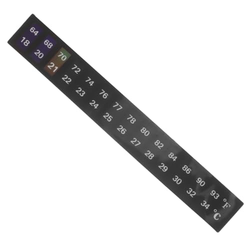 Toyvian Aquarium Thermometer Aufkleber Selbstklebend Flüssigkristall Temperaturstreifen Pet Material Farbwechsel Messbereich für Fischbecken und Terrarien von Toyvian