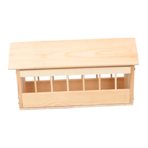 Toyvian Automatischer Tauben Futterspender aus Robustem Holz Futtertrog mit Fächern Wetterfest für Außenbereich Vielseitiger Vogelfutterautomat für Tauben Hühner und Wildvögel von Toyvian