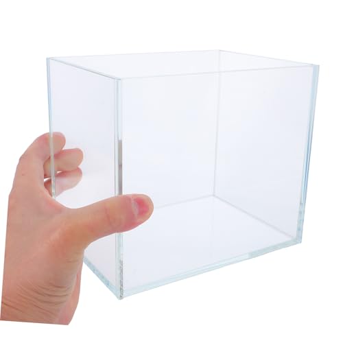 Toyvian Betta Fischglas Aquarium Mini Transparent Desktop Aquarium Modernes Design Platzsparend Für Büro Und Zuhause von Toyvian