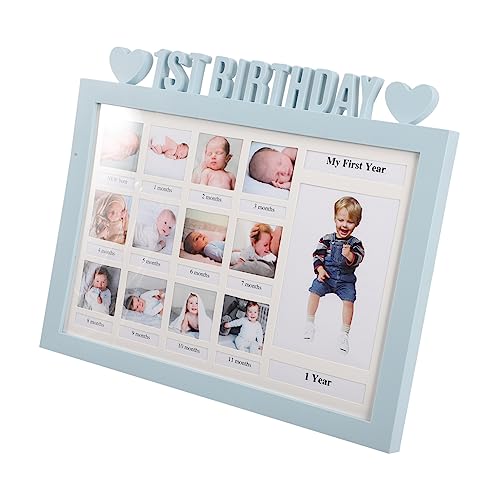 Toyvian Bilderrahmen Im Ersten Jahr Sonogramm-fotoalbum Meilenstein-fotorahmen Fotorahmen 1 Jahr Personalisierter Bilderrahmen Foto-ornament-rahmen Geschenke Wesentliche Mädchen Baby Pvc von Toyvian