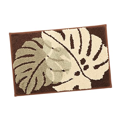 Toyvian Blattbodenmatte duschmatte Dekorative Bodenmatte Hauseingangsmatte saugfähige Bodenmatte Wasserabsorptionsmatte Wasserabsorbierender Teppich Polyester (Polyester) Kaffee von Toyvian