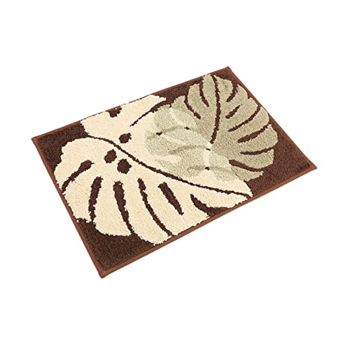 Toyvian Blattbodenmatte duschmatte rutschfeste Bodenmatte Wasserabsorbierender Teppich saugfähige Bodenmatte Haushaltsbodenmatte Hauseingangsmatte Polyester (Polyester) Kaffee von Toyvian