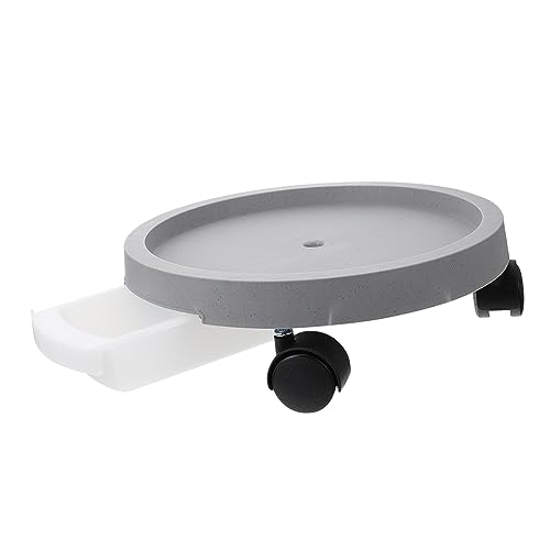 Toyvian Blumentopf Untersetzer mit Bremsscheiben Runder Dicker Pflanzentopf Transportwagen mit Rollbarer Pflanzenroller für Topf und Bonsai Grauer Pflanzentopf Tablettständer von Toyvian