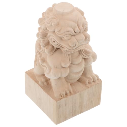 Toyvian Lion Post Finial Aus Holz Unbehandelte Gartenfigur Löwenstatue Dekorative Zaun Und Brückenverzierung Für Außenbereich Vintage Stil Toyvian Lion Post Finial Aus Holz Unbehandelte Gartenfigur Löwenstatue Dekorative Zaun Und Brückenverzierung Für Außenbereich Vintage Stil von Toyvian
