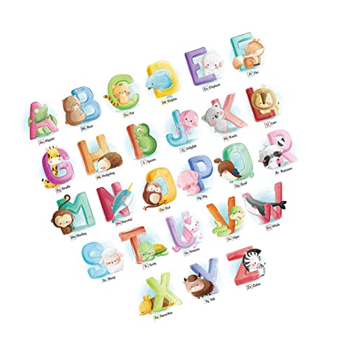 Toyvian Cartoon-wandtattoos Zoo-wandtattoos Brief Wanddekoration Tür Wandtattoo Mit Englischem Alphabet Wandtattoo Abziehen Und Aufkleben Alphabet-wandtransfer Niedlich Kind Hintergrund von Toyvian