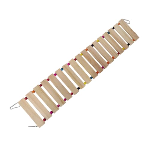 Toyvian Bunte Natürliche Holzleiter Schaukel für Papageien und Hühner Robustes Kauspielzeug mit Stabilem Seil Geeignet für Mittelgroße bis Große Vögel Wie Sittiche Fördert Bewegung und von Toyvian