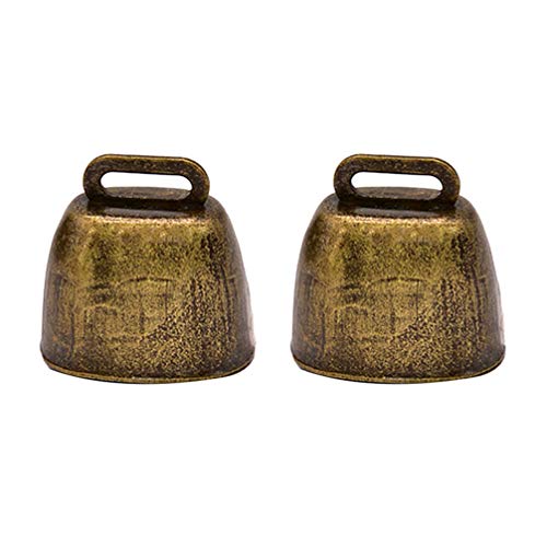 Toyvian DIY Machen Perlen Kuhglocken Krachmacher Jangle Glocke Charme für Frauen Mädchen DIY Bastelbedarf 2 Stücke (Bronze) von Toyvian