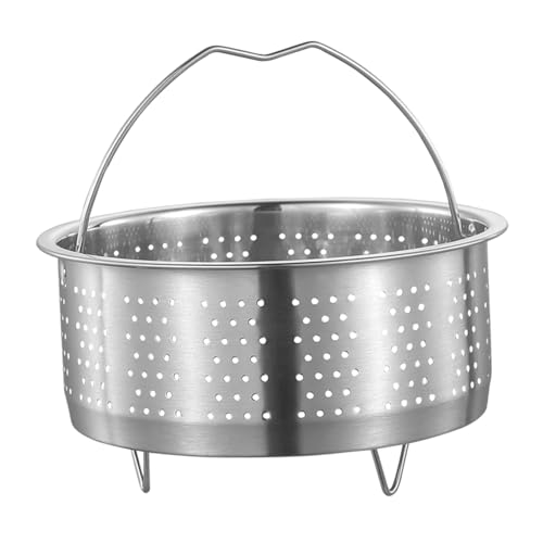 Toyvian Dampfeinsatz aus Edelstahl Dampfgarer Einsatz Korb mit Hitzeschutz Rutschfestes Design Steamer Basket Einsatz für Gemüse Obst Reis Vielseitig für Töpfe und Dampfgarer Mittelgroß von Toyvian