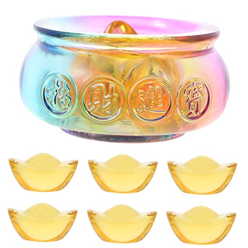 Toyvian Delikates Kristall Schatzbecken mit Buntem Ingot Feng Shui Desktop Dekoration für Büro Wohnkultur Glück und Wohlstand Toyvian Delikates Kristall Schatzbecken mit Buntem Ingot Feng Shui Desktop Dekoration für Büro Wohnkultur Glück und Wohlstand von Toyvian