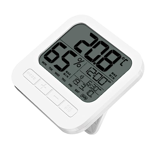 Toyvian Digitales Hygrometer Innen Thermometer mit Hoher Genauigkeit LCD Temperatur Luftfeuchtigkeitsmesser Alarm Faltbarer Ständer und Wandmontage für Schlafzimmer Babyzimmer Büro Toyvian Digitales Hygrometer Innen Thermometer mit Hoher Genauigkeit LCD Temperatur Luftfeuchtigkeitsmesser Alarm Faltbarer Ständer und Wandmontage für Schlafzimmer Babyzimmer Büro von Toyvian