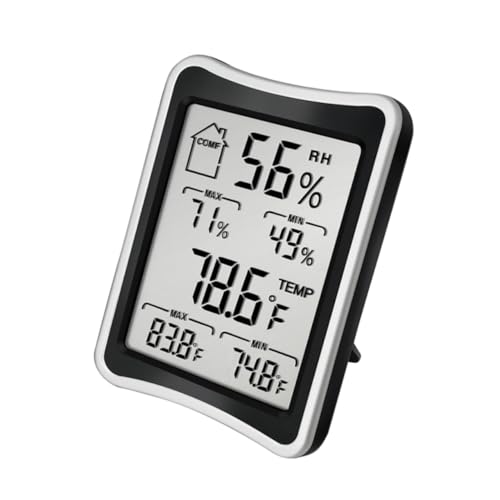 Toyvian Digitales Raumthermometer und Hygrometer mit Großem Bildschirm Batteriefrei Präzise Temperatur Luftfeuchtigkeitsmessung Geeignet für Zuhause Büro und Lagerraum von Toyvian