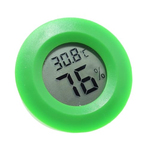 Toyvian Digitales Reptilien thermometer Hygrometer Temperatur Luftfeuchtigkeitsmesser Rund Grün für Innenräume Schlafzimmer Büro von Toyvian