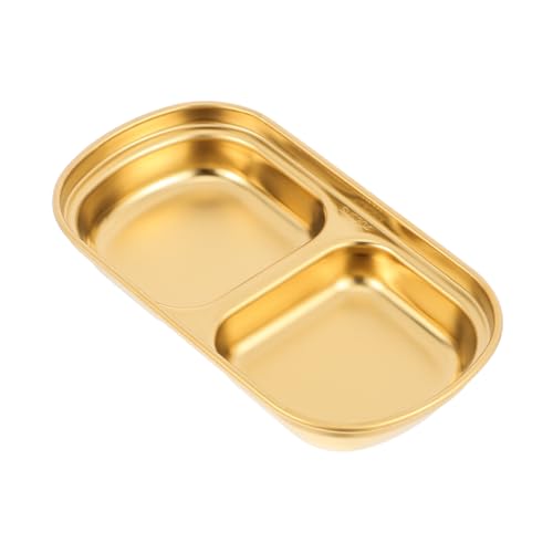 Toyvian Dip Schale Aus Edelstahl Servieren Restaurant Geteilte Soße Gewürze Unterhaltsame Dip Schalen Großes Tablett Runder Teller Oval Gewürz Snack Tragbar 304 Edelstahl von Toyvian