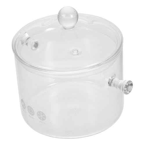 Toyvian Doppelohr Schmortopf Spaghetti Nudel Induktionskochen Simmerdeckel Milch Klarer Topf Für Herd Kleiner Topf Nudeltopf Babynahrung Kochgeschirr Stielkasserolle Klare Töpfe Glas von Toyvian
