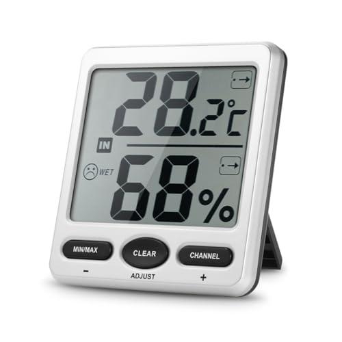 Toyvian Drahtloses LCD Hygrothermograph Temperatur Luftfeuchtigkeitsmesser mit Großem Display Reichweite Max Speicher Geeignet für Innenräume und Gewächshäuser ohne Batterie Toyvian Drahtloses LCD Hygrothermograph Temperatur Luftfeuchtigkeitsmesser mit Großem Display Reichweite Max Speicher Geeignet für Innenräume und Gewächshäuser ohne Batterie von Toyvian