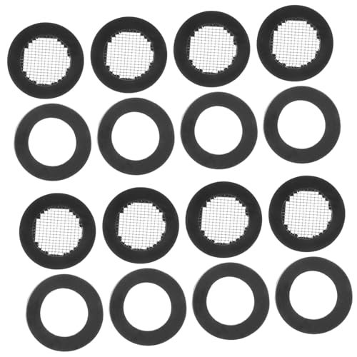 Toyvian Duschschlauch Dichtungsscheiben Gummi Unterlegscheiben mit Sieb Wasserhahn Schlauch Reparatur Kit Einfache Passend für Handbrausen und Gartenschläuche Schwarz von Toyvian