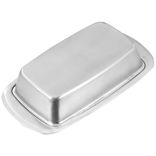 Toyvian Edelstahl Butterdose Rostfrei Isolierende Frischhaltedose für Butter Käse Dessert Langlebige Aufbewahrungsbox mit Glänzender Oberfläche Praktisch für Küche und Restaurant von Toyvian