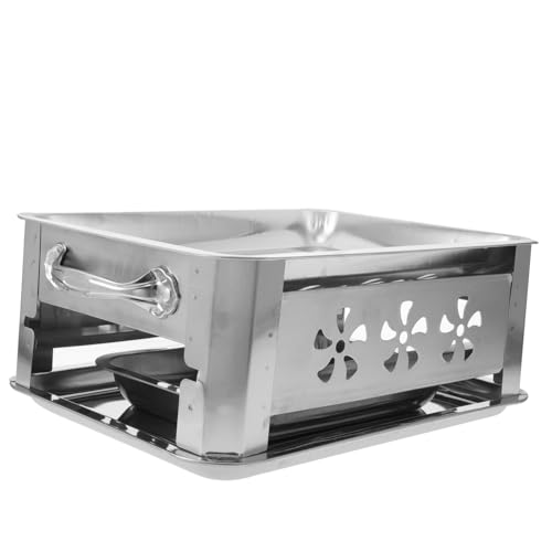 Toyvian Edelstahl Chafing Dish Buffet-warmhaltetablett Rechteckig Grillherd Zum Warmhalten Von Buffet-gerichten Chafing Warmer Aus Edelstahl von Toyvian