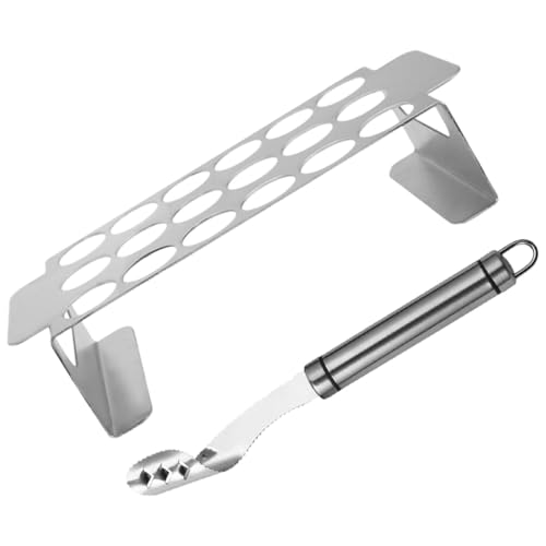Toyvian Edelstahl Chili Grillgestell mit Chili Entkerner Bbq Grillzubehör für Hähnchenkeulen und Jalapeno Rostfrei Leicht mit Griff Stabiler Halter für Ofen und Grill Einfach zu Reinigen von Toyvian