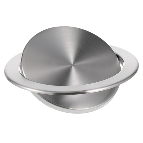 Toyvian Edelstahl Einbau-mülleimerdeckel Rund Öffnung Rostfrei Platzsparend Swing-klappe für Küche Hotel Bad Arbeitsplatte Langlebig und Kompakt von Toyvian
