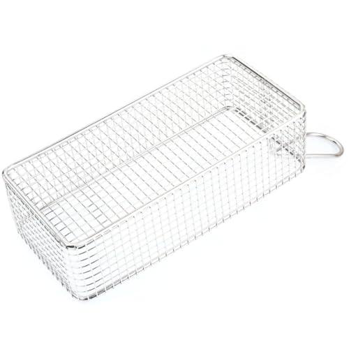 Toyvian Edelstahl Frittierkorb mit Grobem Netz Hitzebeständig Langer Griff Vielseitiger Frittiereinsatz für Pommes Chips und Snacks Geeignet für Topf und Heißluftfritteuse von Toyvian