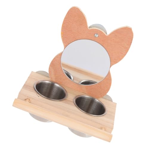 Toyvian Edelstahl Futternapf mit Spiegel Vogel Futterspender Hängend für Papageien und Kleine Haustiere Großer Futterbehälter Einfacher Einbau Multifunktional für Käfige und Volieren von Toyvian
