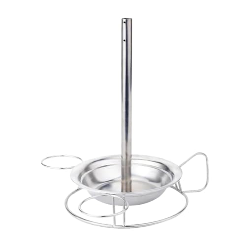Toyvian Edelstahl Hähnchenhalter und Bratrost mit Zwei Platten Stabiler Grillrost für Senkrecht Gegrilltes Geflügel Vielseitig für Gasgrill Holzkohlegrill und Ofen für Outdoor Camping und von Toyvian