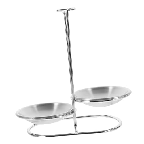 Toyvian Edelstahl Löffelhalter Stehend mit Zwei Abnehmbaren Schüsseln Vertikaler Schöpfkellenhalter Küchen Besteckständer Rostfrei Leicht Zu Reinigen Für Küche und Esszimmer Stabil und von Toyvian