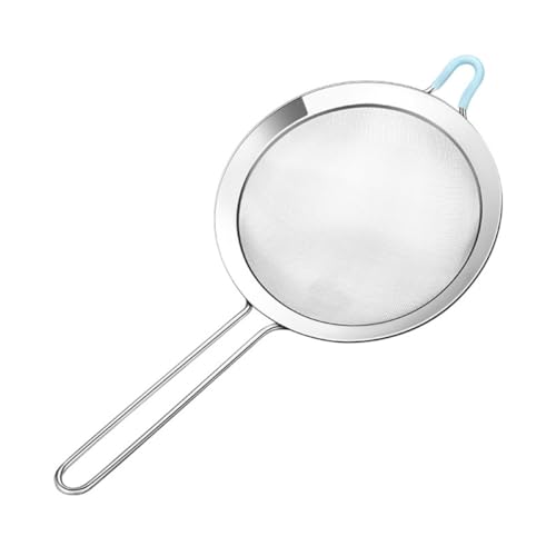 Toyvian Edelstahl Mehl sieb Feinmaschig Handliches Multifunktionales Filtersieb Für Mehl Kakao Puderzucker Für Linke Und Beidhändige Nutzung von Toyvian